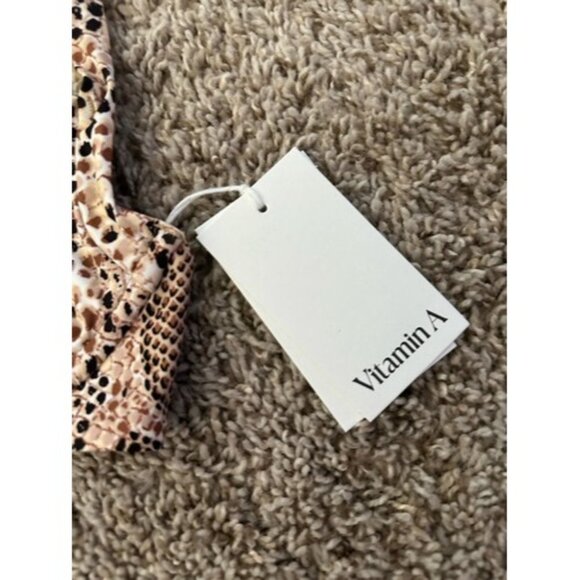 Vitamin A Womens Wired Snake Print Swim Top Beach Size 8 Medium Tie Back - Picture 6 of 14